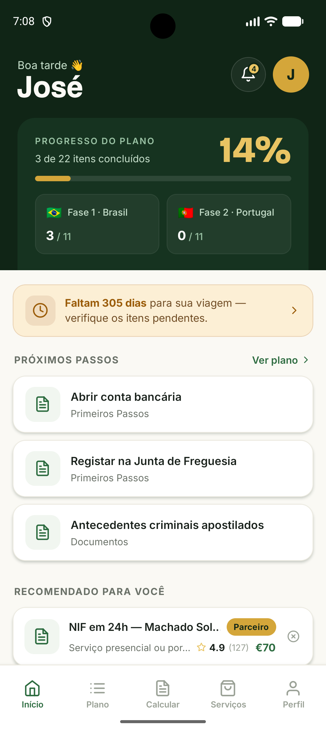 Tela do app GPS Portugal