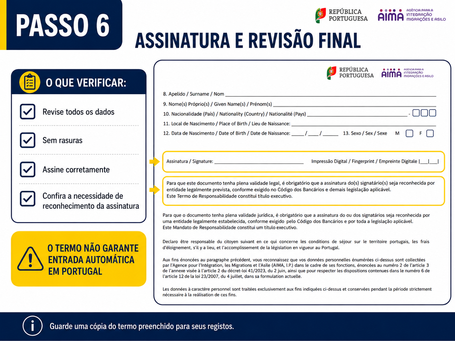 Área do formulário destinada à morada e contactos